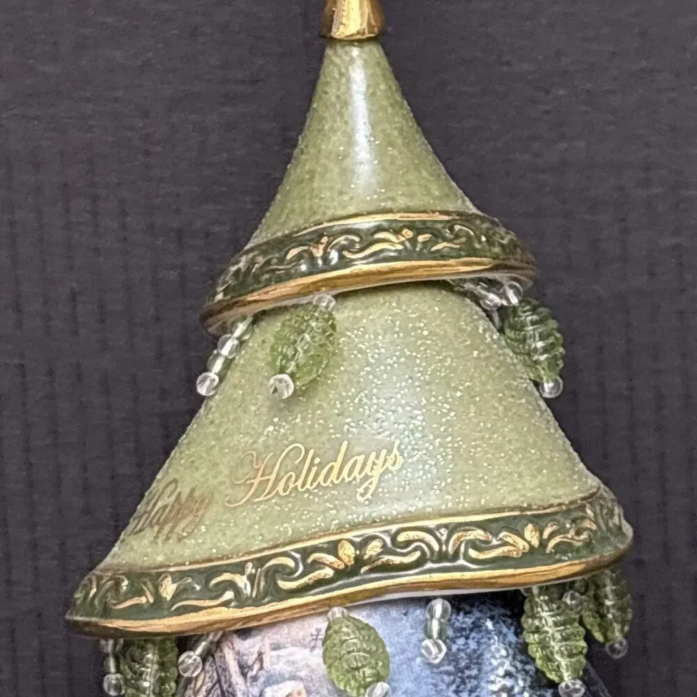 Thomas Kinkade Classic Ornaments, 2 Decorated Christmas Tree, Faithful, Holidays